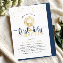 Navy & Gold Boy First Holy Communion