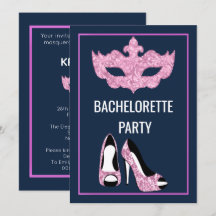 NAVY PINK BACHELORETTE HEELS MASQUERADE FIESTA