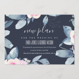 INVITACIÓN NAVY RUBOR BLUE FLORES BODA MARCO NUEVO PLAN
