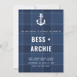 Invitación Navy Tartan Invitation