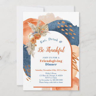 Invitación Navy Terracotta Boho Invitation