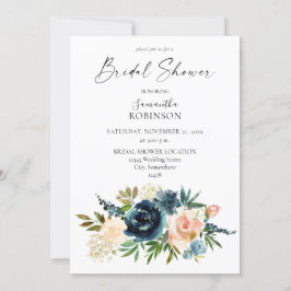 Invitación Nayv, Dusty Blue & Rubor Floral Floral Bridal Show