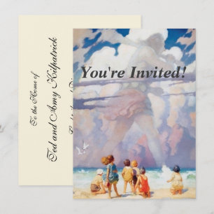 Invitación NC Wyeth La Costa Gigante De La Playa De Obras De