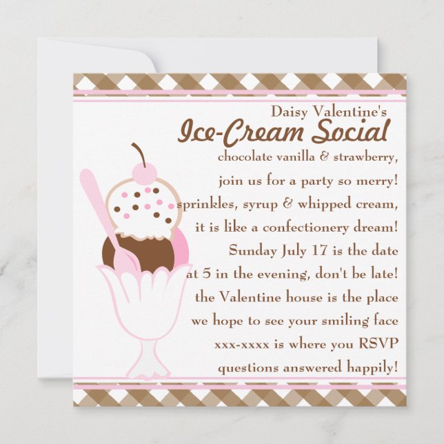 Invitación Neapolitan Sundae (Anverso)