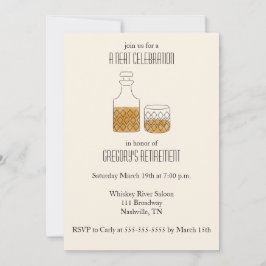 Invitación Neat Celebration Whiskey Retirement Fiesta