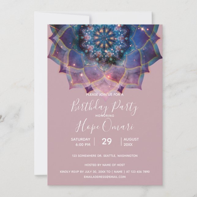 Invitación Nebulosa Flor | Mandala (Anverso)