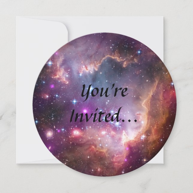 Invitación Nebulosa púrpura del espacio ultraterrestre galáct (Anverso)