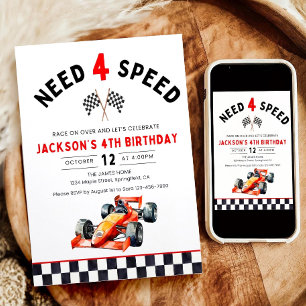 Invitación Necesita 4 invitados de fiesta de cumpleaños de ve