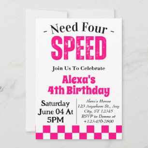Invitación Necesita chica de cuatro velocidades para la fiest