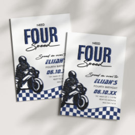 Invitación Necesita cuatro niños de velocidad cuarto cumpleañ