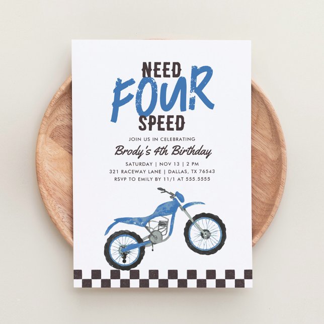 Invitación Necesita cuatro velocidades Blue Dirt Bike Boy 4º  (Subido por el creador)