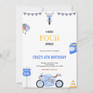 Invitación Necesita Fiesta de Cumpleaños Azul y Amarillo de C