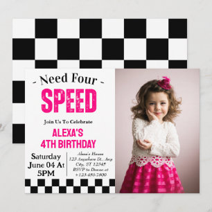 Invitación Necesita foto de la fiesta de cumpleaños número 4 