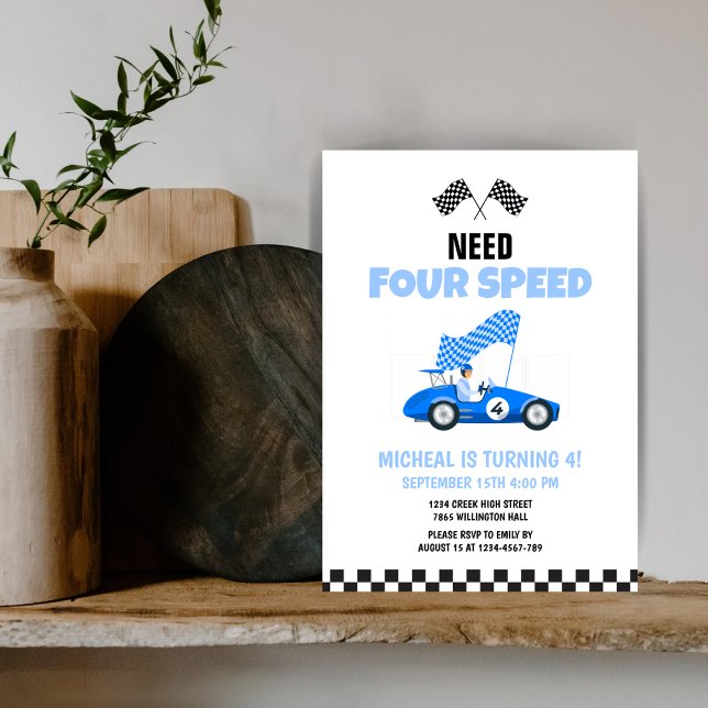 Invitación Necesita un auto de carreras de cuatro velocidades (Subido por el creador)