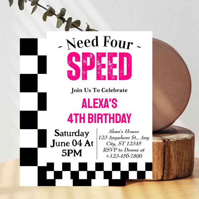 Invitación Necesita un Fiesta de cuarto cumpleaños de cuatro  (Subido por el creador)
