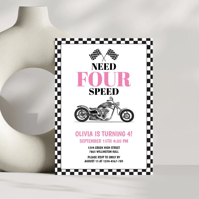 Invitación Necesita una bicicleta pesada rosa de cuatro veloc (Subido por el creador)