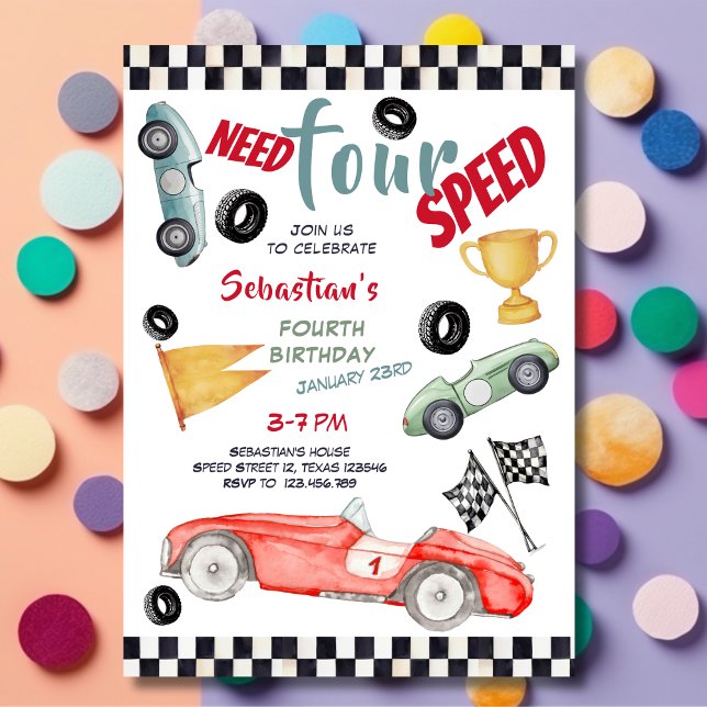 Invitación Necesitan cuatro autos de carreras de velocidad cu (Subido por el creador)