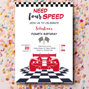 Invitación Necesitan cuatro autos de carreras de velocidad cu