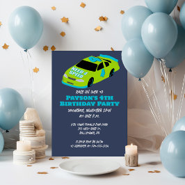 Invitación Necesito 4 Race Car Boys cuarto Fiesta de cumpleañ