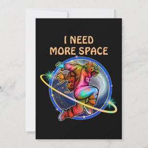 INVITACIÓN NECESITO MÁS PERSONALIZADO ESPACIAL ASTRONAUT GALA