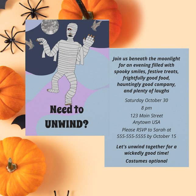 Invitación Necesito relajarme fiesta de Halloween (Subido por el creador)