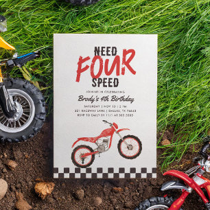 Invitación Necesito un niño de cuatro velocidades con bicicle
