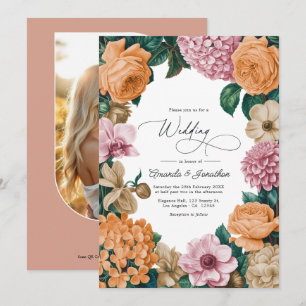 Invitación Néctar de albaricoque, rosa peonía y arena cálida 