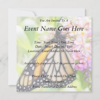Invitación Néctar de sorbo de mariposa monarca