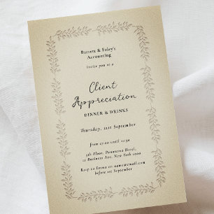 Invitación Negocio de Apreciación del Cliente de Letterpress 