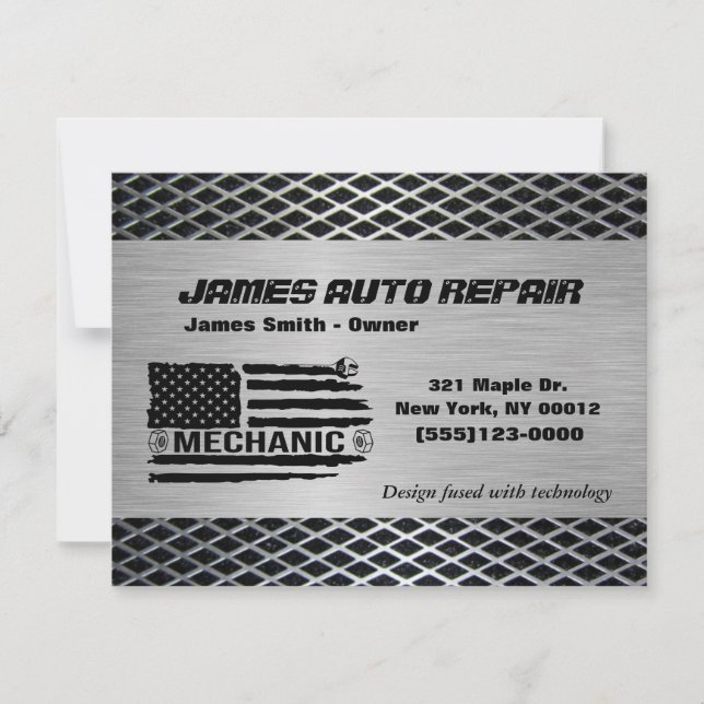 Invitación Negocio de reparación automática de bandera estado (Anverso)