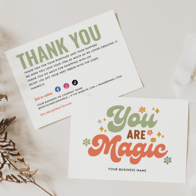 Invitación Negocio Eres Magic Retro Boho Floral Gracias (Subido por el creador)