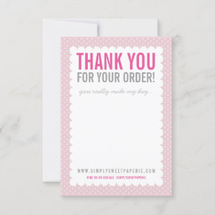 Invitación NEGOCIOS GRACIAS NOTAS bonito polkadot rosa