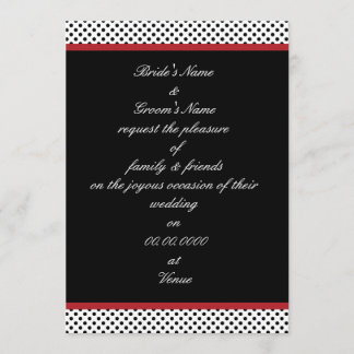 Invitación negra, blanca y roja del lunar