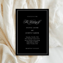 Invitación Negra | Boda clásico de elegancia italiana