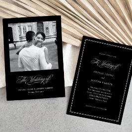Invitación Negra | Boda de fotografía de elegancia italiana