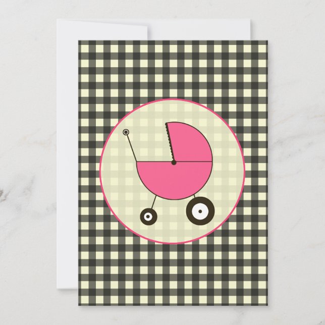 Invitación negra de Baby Shower de la guinga (Anverso)