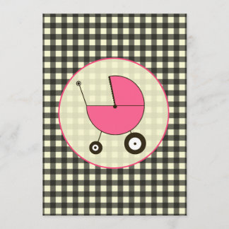 Invitación negra de Baby Shower de la guinga
