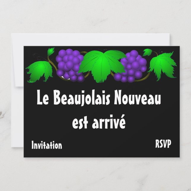 Invitación negra de Beaujolais (Anverso)