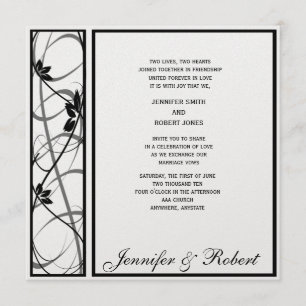 Invitación negra de la boda de la frontera de la