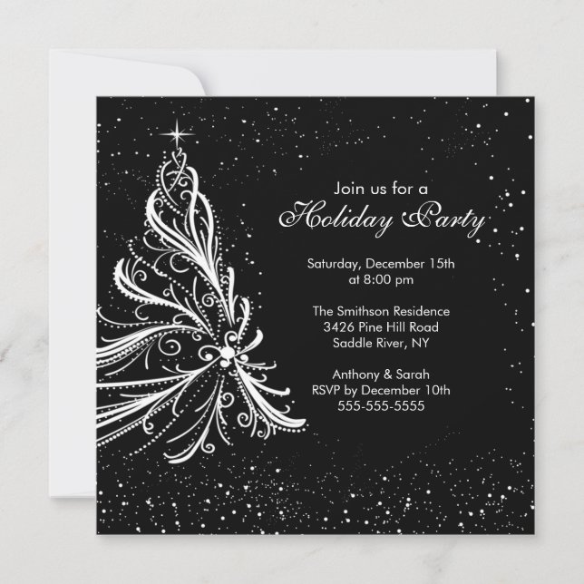 Invitación negra de la celebración de días (Anverso)