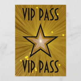 Invitación negra de la estrella Gold 'VIP PASS'
