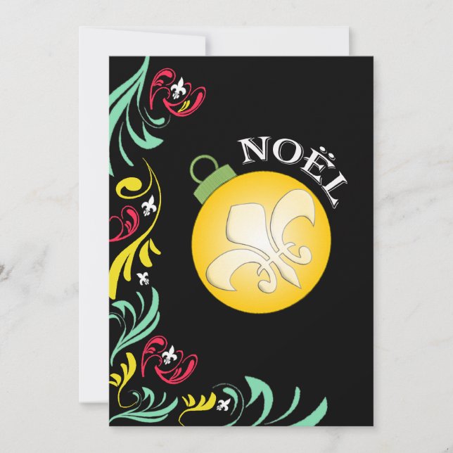 Invitación negra de la fiesta de Navidad de la (Anverso)