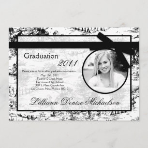 invitación negra de la graduación de la foto de