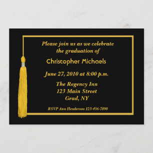 Invitación negra de la graduación de la frontera