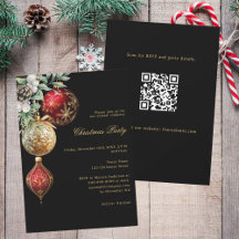 Negra de oro rojo baubles negocios Navidades QR Fi