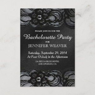 Invitación negra del fiesta de Bachelorette del
