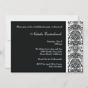 Invitación negra del fiesta de Bachelorette del