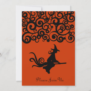 Invitación negra del naranja de Halloween de la