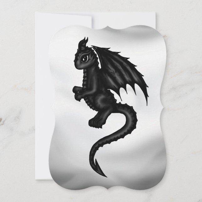 invitación negra linda del dragón (Anverso)