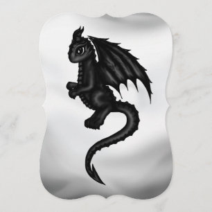 invitación negra linda del dragón
